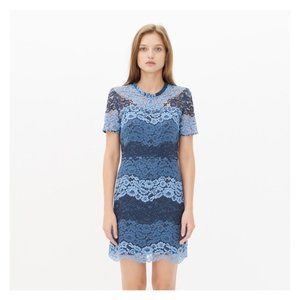 Sandro Rebecca Blue Stripe Lace Dress